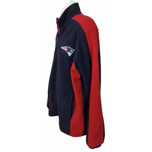 Men's NFL New England Patriots Full Zip Sweatshirt Jacket Sz L Heavy Warm Fleece - Picture 2 of 4